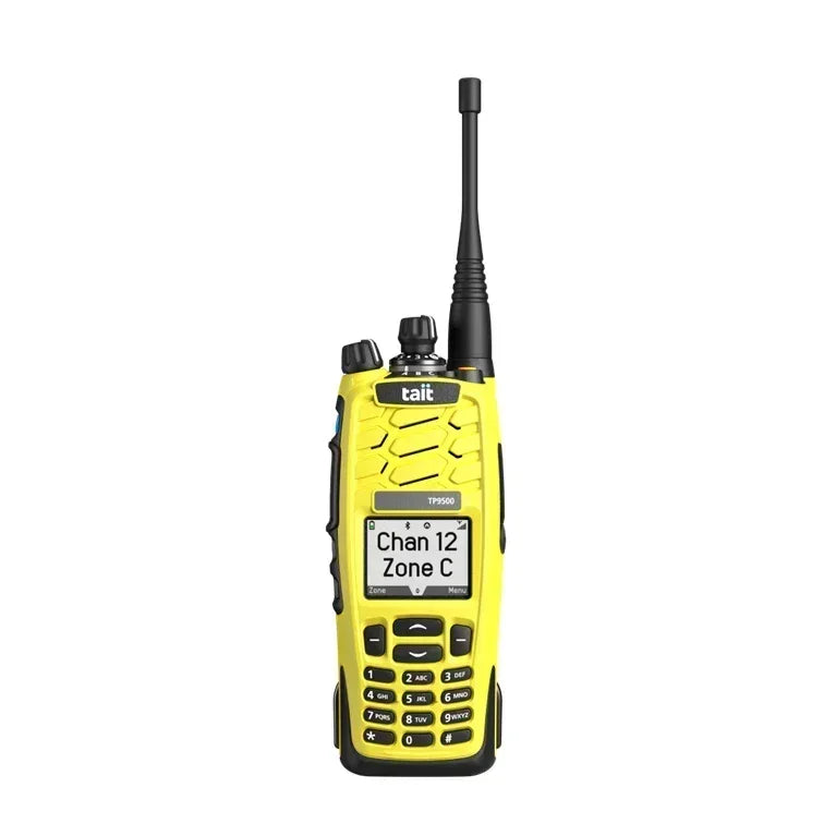 Collection of Tait TP9560 yellow Radio front in a gallery layout